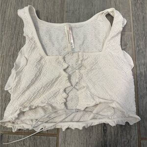 White Lace-Up Eyelet Anthropologie Intimates